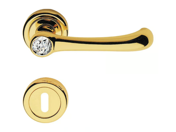 IDEA CRYSTAL - Chromed brass door handle with Swarovski® Crystals on rose with lock by LINEA CALI' - view 2